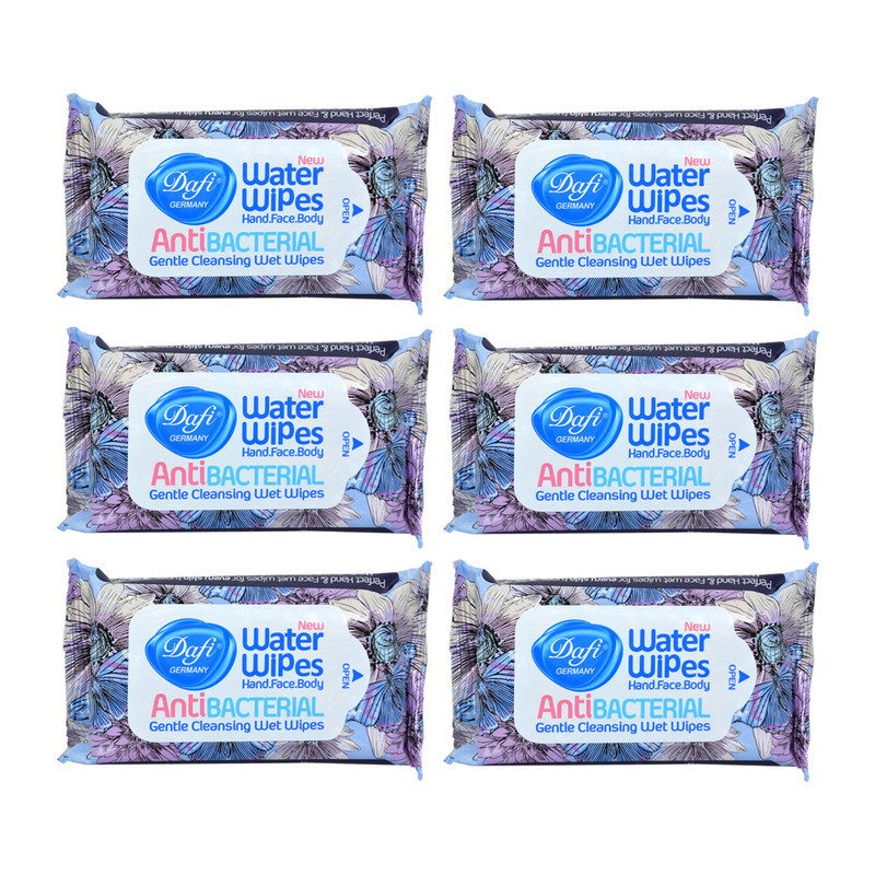 دستمال مرطوب دافی مدل Anti bacterial مجموعه 6 عددی