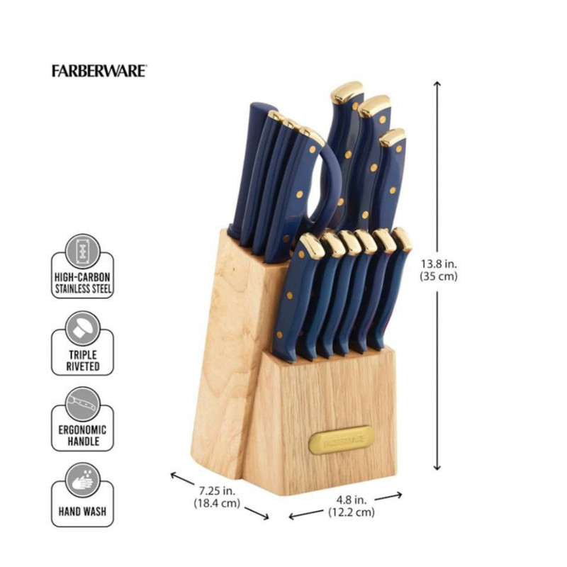 سرویس چاقو آشپزخانه 15 پارچه مدل Farberware