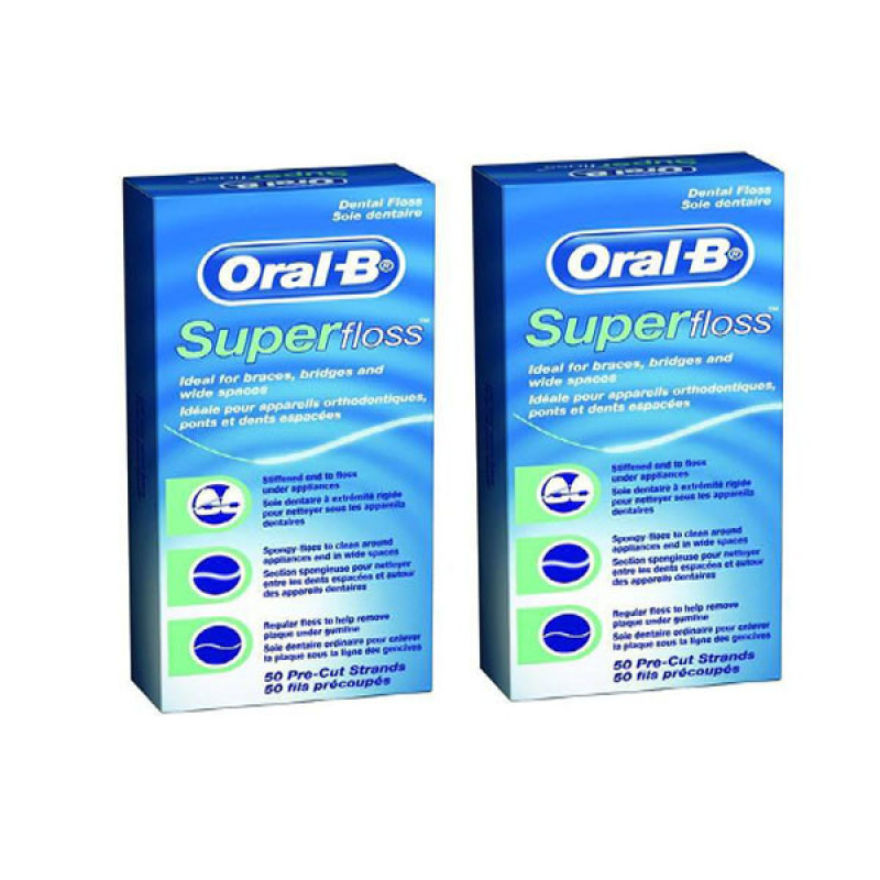 نخ دندان اورال-بی مدل Super Floss بسته 2 عددی
