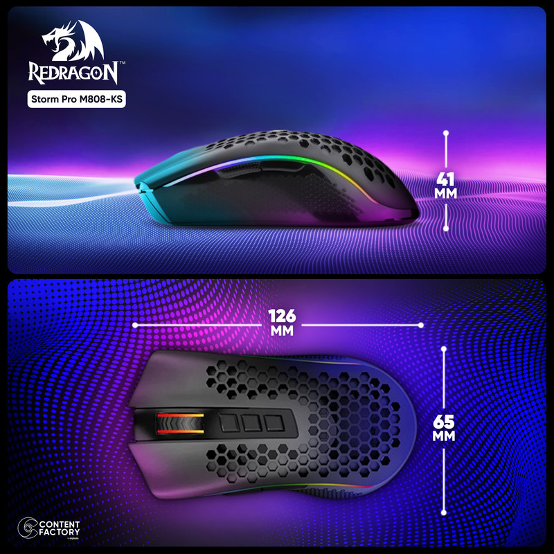 ماوس بی سیم گیمینگ ردراگون مدل Storm Pro M808-KS
