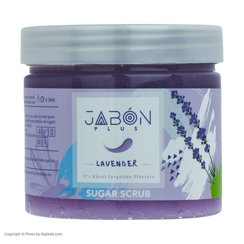 اسکراب شکری لایه بردار پوست ژبن پلاس مدل Lavender وزن 450 گرم