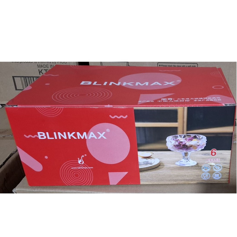 بستنی خوری بلینک مکس مدل پایه دار کد LZ1310-1 بسته شش عددی
