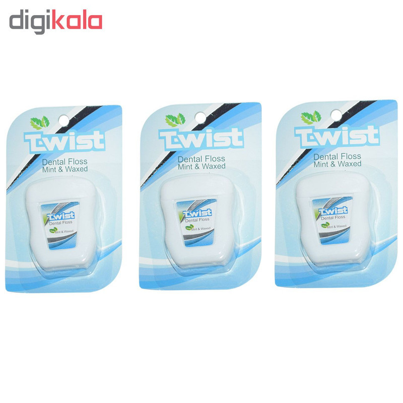 نخ دندان تویست مدل Mint And Waxed بسته 3 عددی