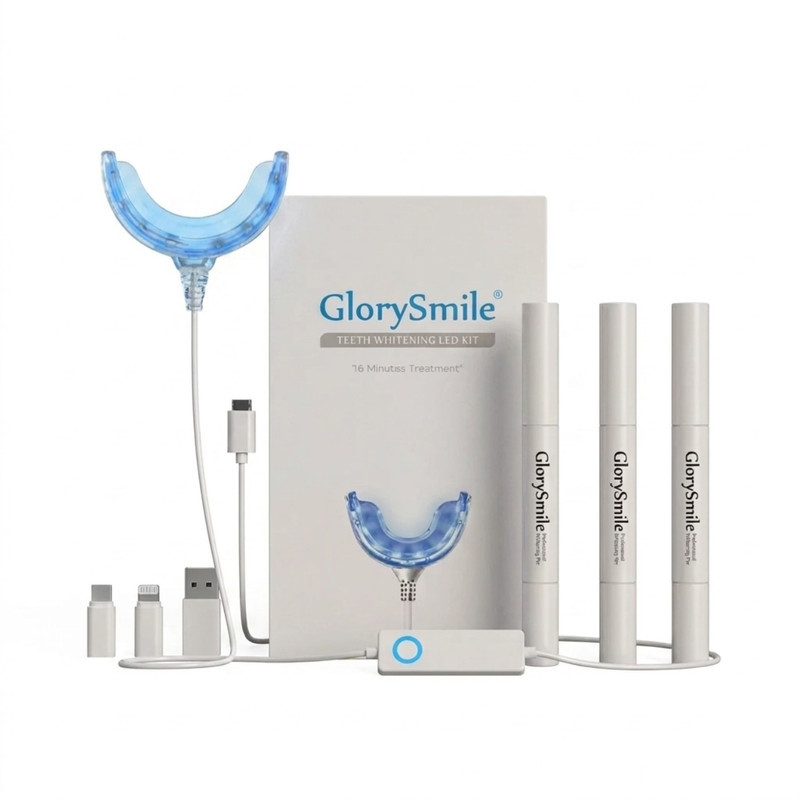 کیت بلیچینگ سفیدکننده دندان گلوری اسمایل مدل GS-001W به همراه قلم ژل سفید کننده بسته 4 عددی