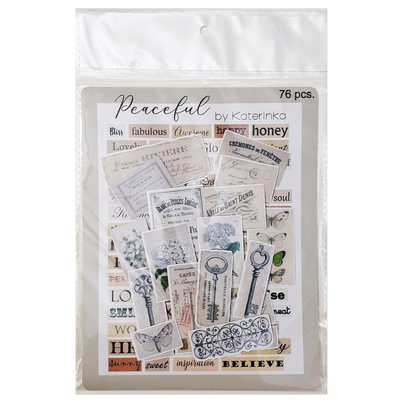 برچسب کاترینکا طرح برش خورده بولت ژورنال و اسکرپ بوک مدل Peaceful vintage بسته 76 عددی