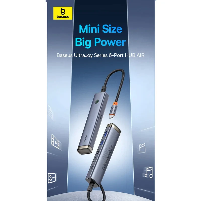 هاب 6 پورت USB-C باسئوس مدل BS-OH164