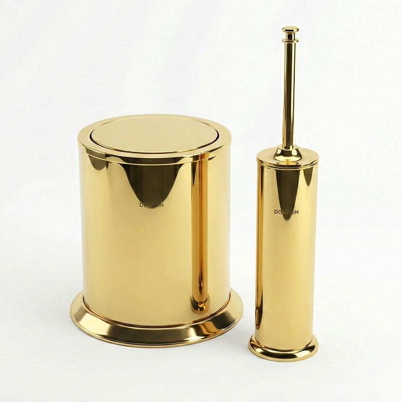 ست سرویس بهداشتی 5 تکه دلفین مدل KH-brass-05-nw