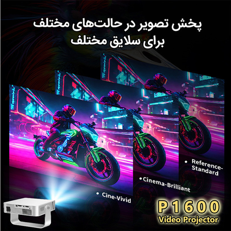 ویدئو پروژکتور مدل P1600 با وضوح تصویر 4K Ultra HD