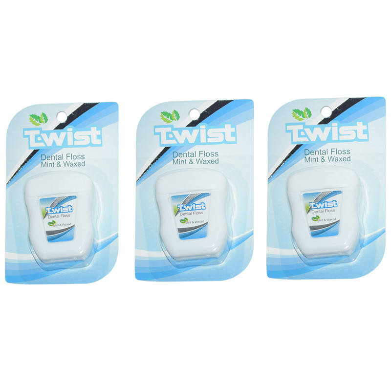 نخ دندان تویست مدل Mint And Waxed بسته 3 عددی