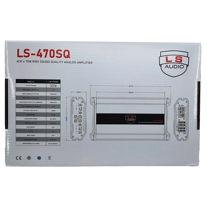 آمپلی فایر خودرو 4 کانال ال اس آدیو مدل LS-470 SQ