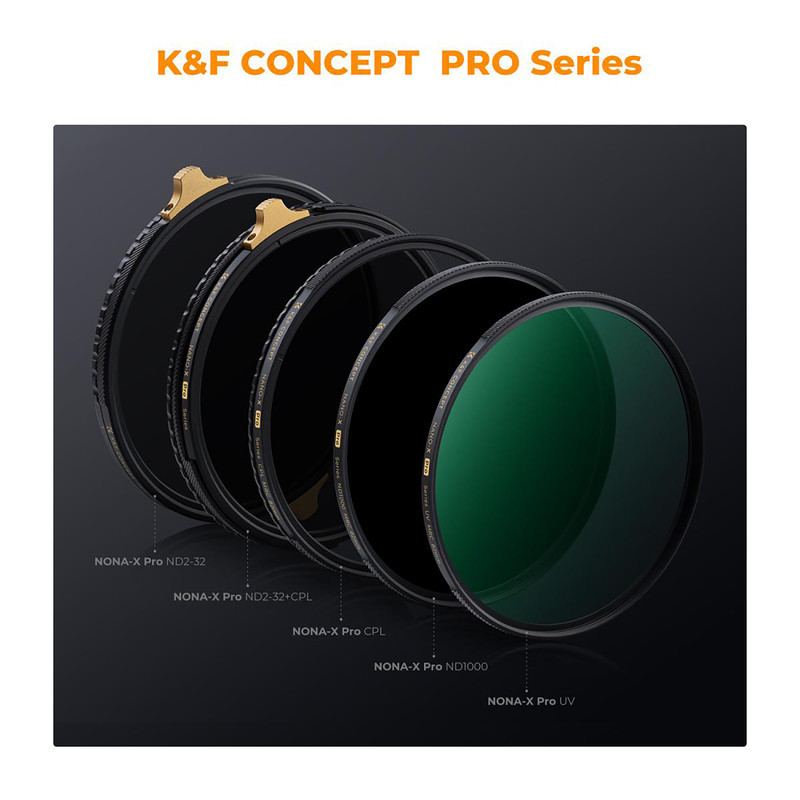 فیلتر لنز کی اند اف مدل  ND2-32&CPL VARIABLE MRC NANO-X PRO NO X CROSS SHADOW -77MM