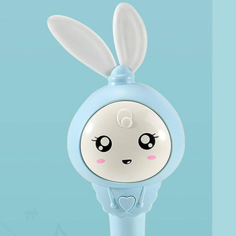 جغجغه ناب سل مدل دستی دندان گیر چراغدار موزیکال خرگوش بامزه  کد Funny rabbit teething hand rattle