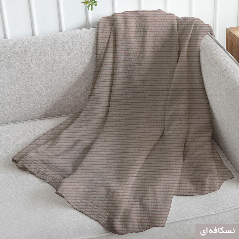 شال مبل شاران هوم مدل مخملی طرح راه راه سایز 170×170 سانتی متر