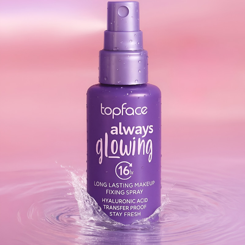 اسپری تثبیت کننده آرایش صورت تاپ‌ فیس مدل GLOWING حجم 100 میلی لیتر