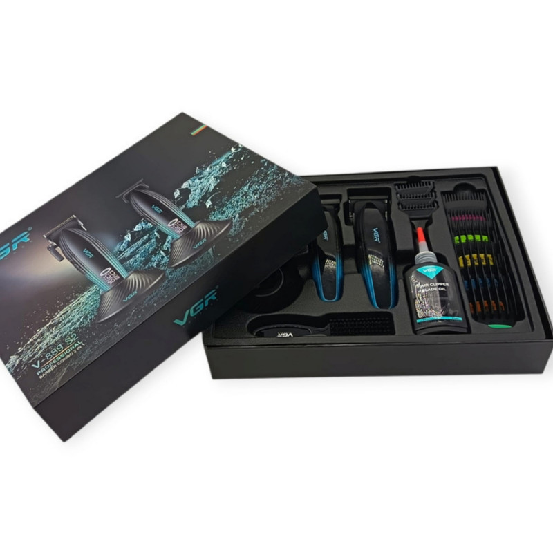 ماشین اصلاح موی سر و صورت شارژی وی جی ار مدل V-889 s2 مجموعه 2 عددی