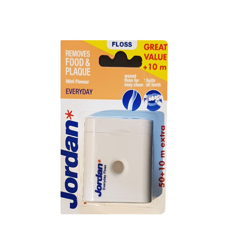نخ دندان جردن مدل everyday floss طول 50 متر، 10 متر رایگان