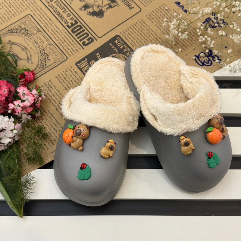 دمپایی حوله ای زیتون مدل کریسمس کد GY