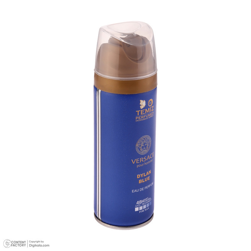 اسپری دئودورانت مردانه تمیز مدل Versace dylan blue حجم 200 میلی‌لیتر