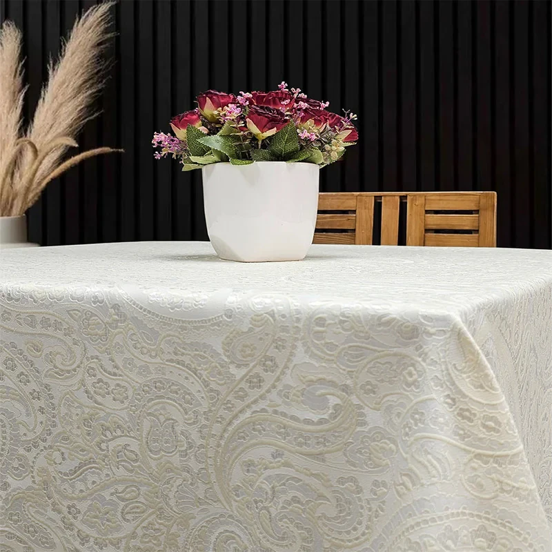 رومیزی رزین تاژ مدل بته جقه سایز 220x150 سانتی‌متر
