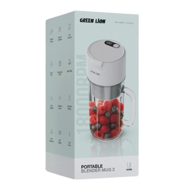 شیکر شارژی قابل حمل گرین لاین مدل Blender 2 گنجایش 0.4 لیتر
