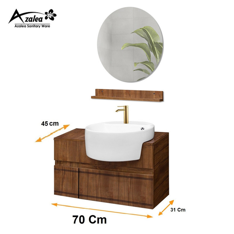 ست کابینت و روشویی آزالیا مدل Milana26 به همراه آینه و شلف