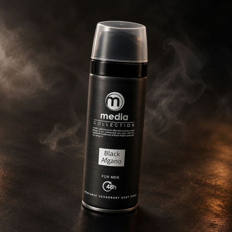 اسپری مردانه مدیا مدل Black Afgano با رایحه گرم حجم 200 میلی‌لیتر