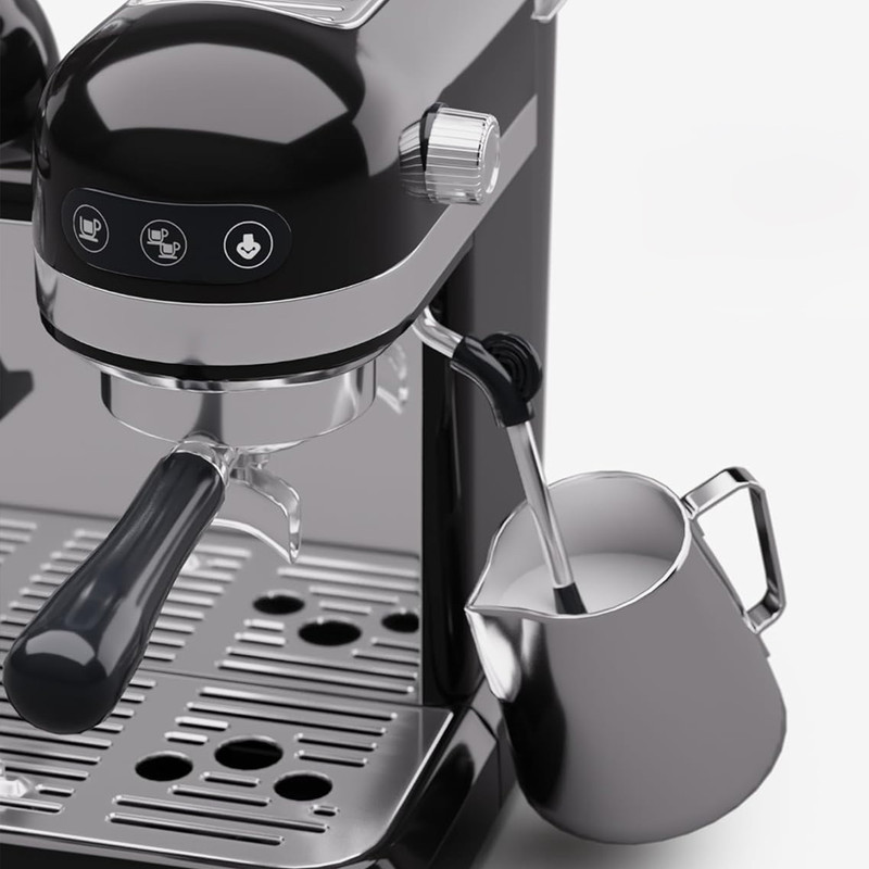 اسپرسو ساز نیمه‌صنعتی 1.4 لیتری لواک مدل LWK-CM3220، نیمه اتوماتیک با مصرف پودر قهوه، مناسب تهیه اسپرسو، کافه لاته، کاپوچینو، موکا و امریکانو، دارای یک عدد نازل قهوه، آسیاب قهوه، حالت آماده به کار و سیستم گرم کردن فنجان
