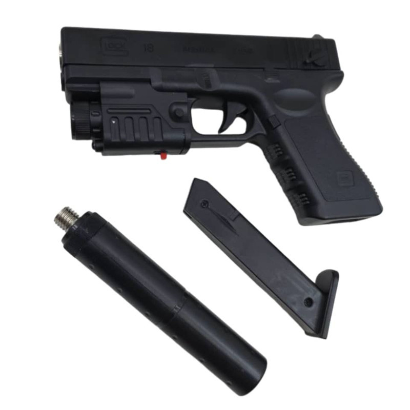 ست تفنگ بازی مدل کلت لیزردار metal p-180