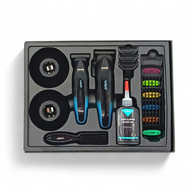 ماشین اصلاح موی سر و صورت شارژی وی جی ار مدل V-889 s2 مجموعه 2 عددی
