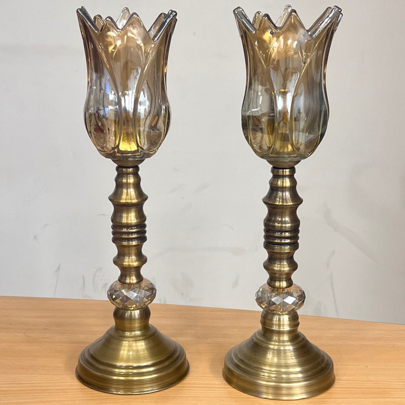 شمعدان نورهام مدل STON+CRY مجموعه ۲ عددی