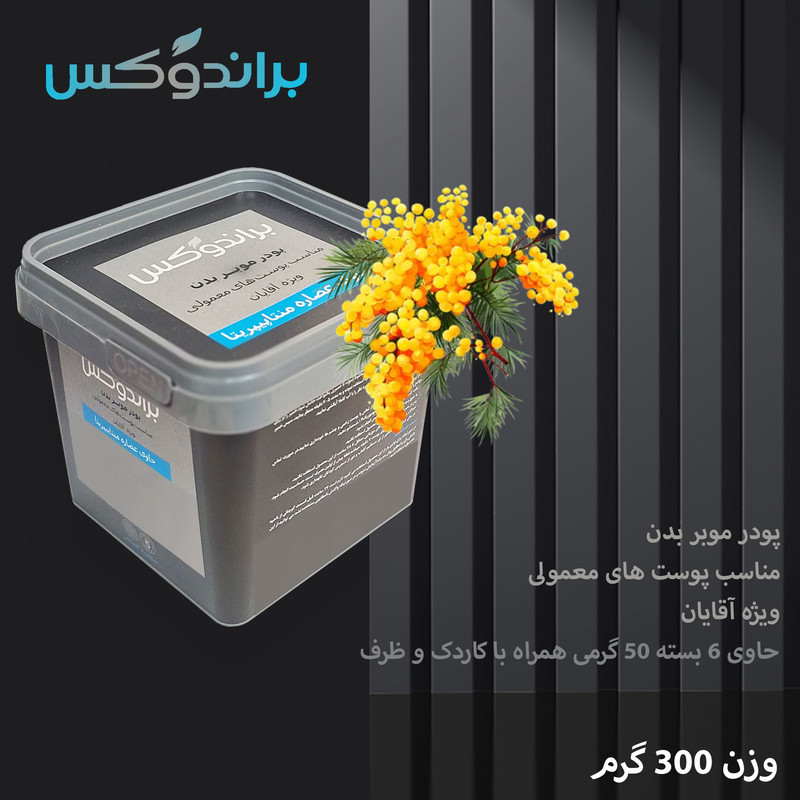 پودر موبر بدن براندوکس مدل Piperita وزن 300 گرم