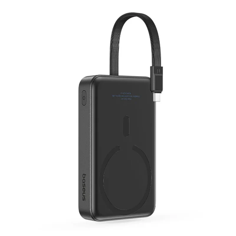پاوربانک بی‌سیم 30 وات باسئوس مدل Magnetic Mini ظرفیت 10000 میلی آمپر ساعت