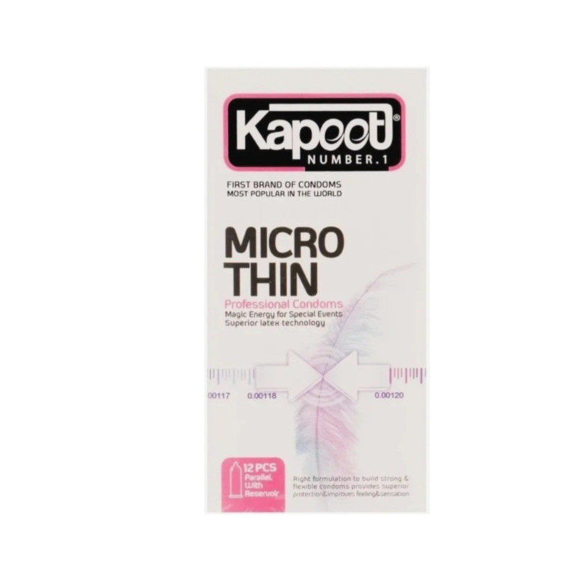 کاندوم  کلاسیک کاپوت مدل MICRO THIN سه بسته 12 عددی