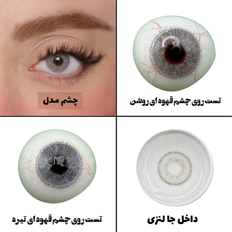 لنز چشم هرا گریس تمیم کانتکت لنز مدل ALASKA کد 13 رنگ طوسی یخی دوردار