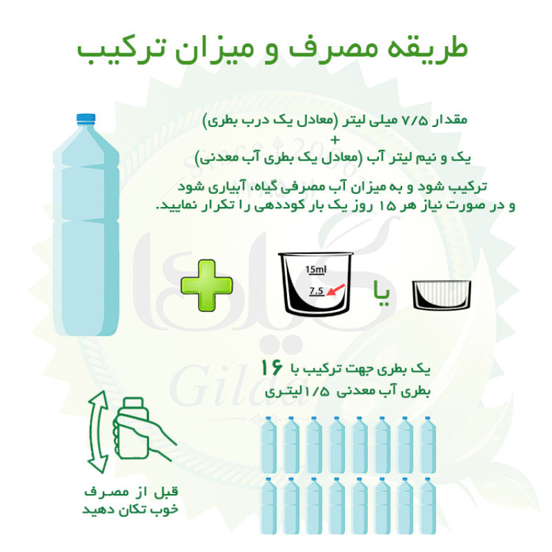 کود مایع کامل NPK سه بیست گیلدا کد 20-20-20 حجم 120 میلی لیتر