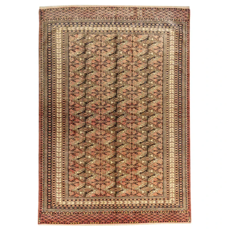 فرش دستبافت  سه و نیم متری مدل ترکمن کد 40.1870