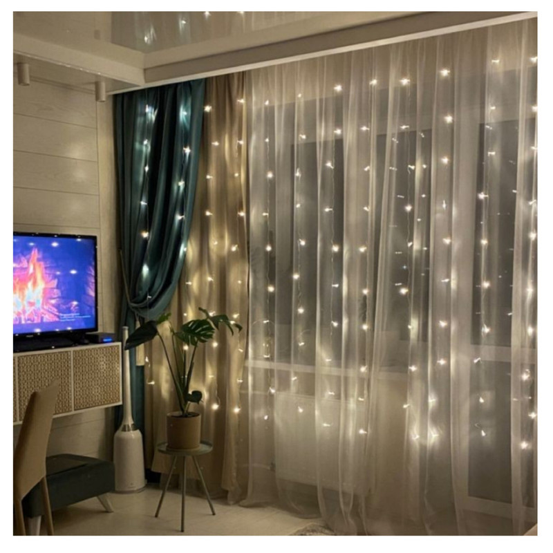 ریسه ال ای دی طرح پرده طول 3x2 متر