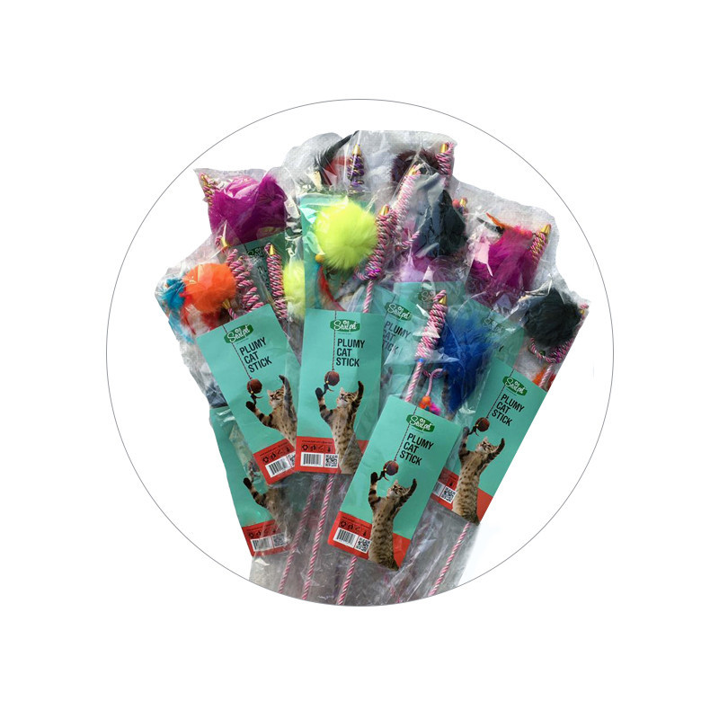 اسباب بازی میله پردار گربه مدل Plumy Cat Stick