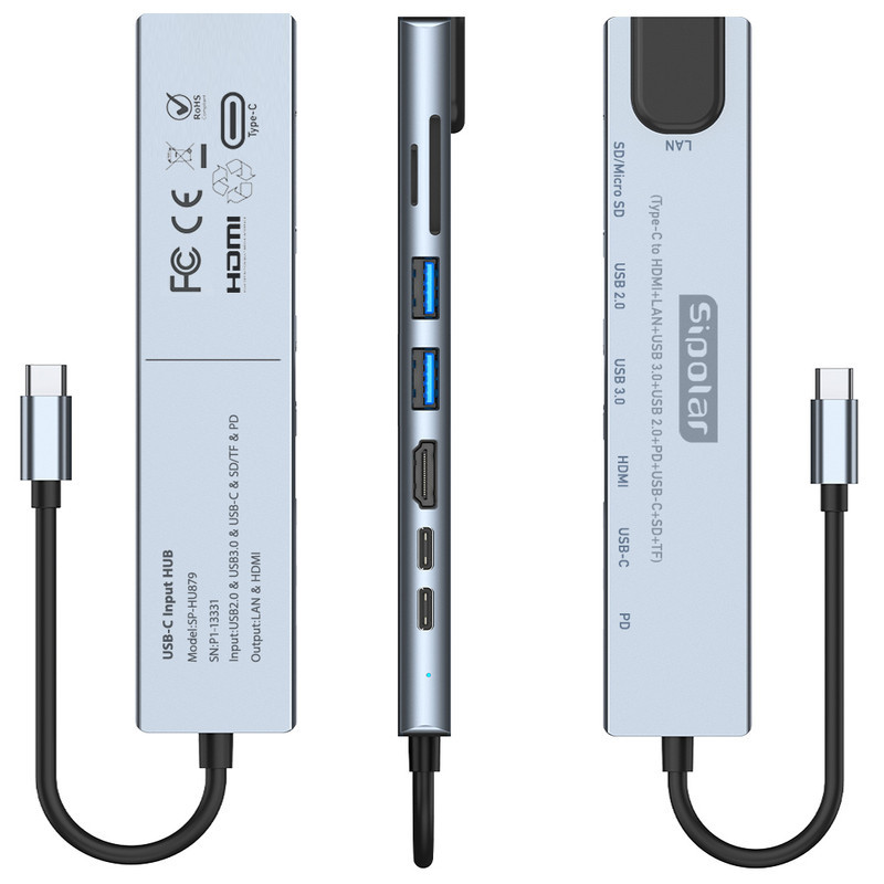 هاب 8 پورت USB-C به HDMI سیپولار مدل 8in1 SP-HU879
