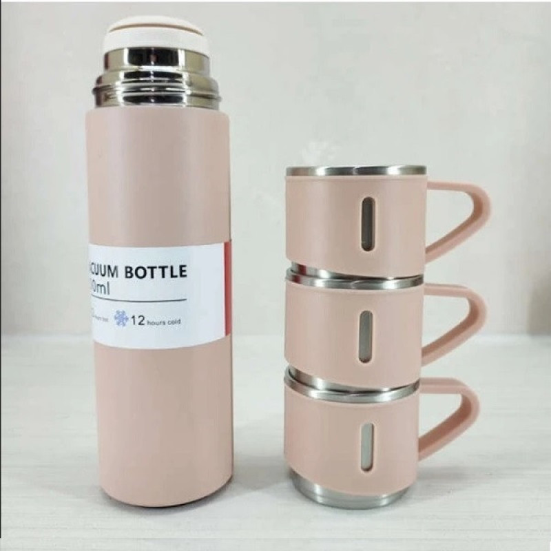 فلاسک مدل hot-cold گنجایش 0.5 لیتر مجموعه 3 عددی به همراه لیوان