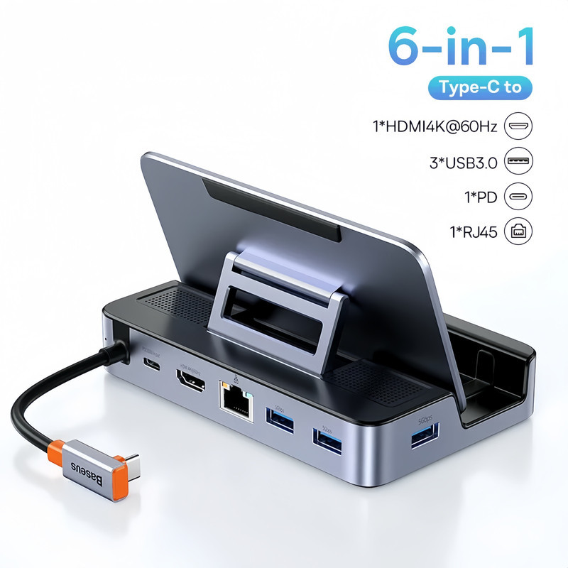 هاب 6 پورت USB-C بیسوس مدل BS-OH115