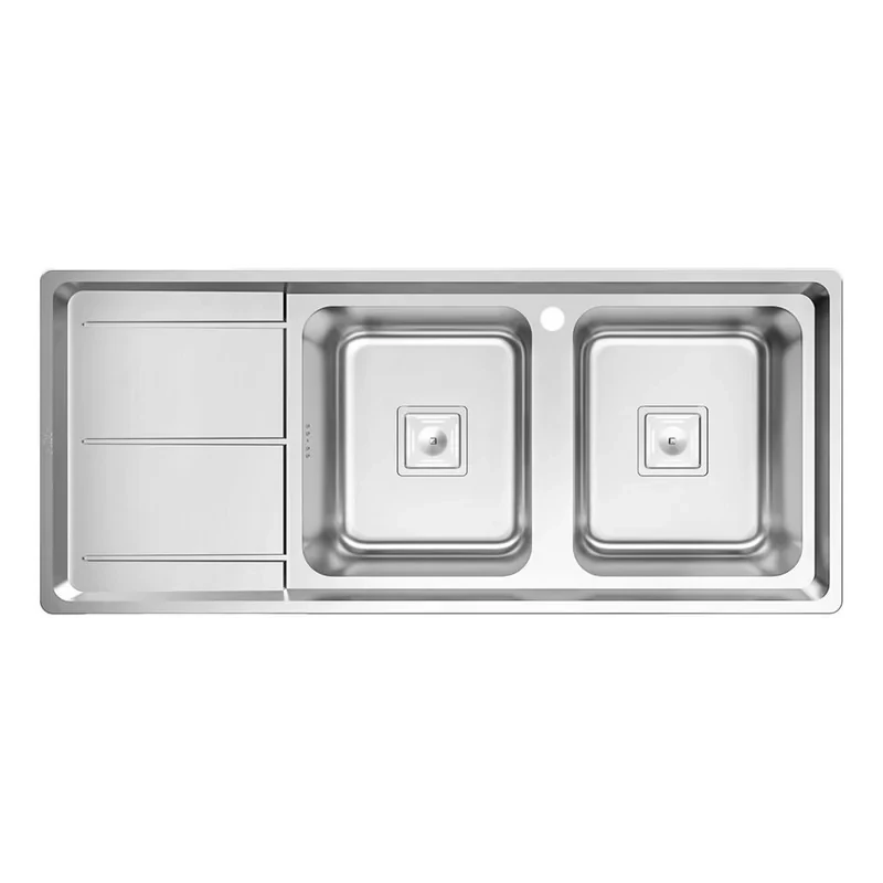 سینک ظرفشویی استیل توکار دو لگنه میکس پلاس مدل 8092-S45