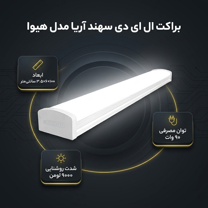 براکت ال ای دی 90 وات سهند آریا مدل هیوا