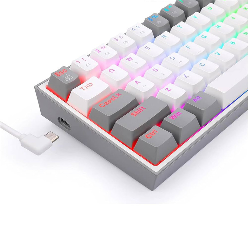 کیبورد مخصوص بازی ردراگون مدل FIZZ K617 WHITEGREY