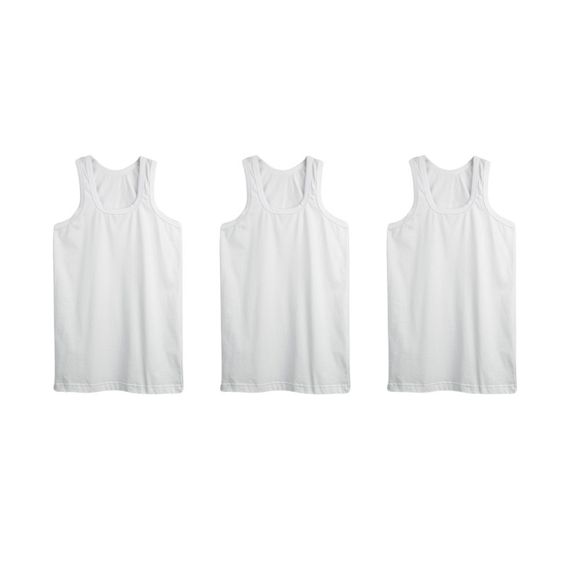 زیرپوش رکابی یقه گرد مردانه جناب مدل Tank Top-B بسته 3 عددی