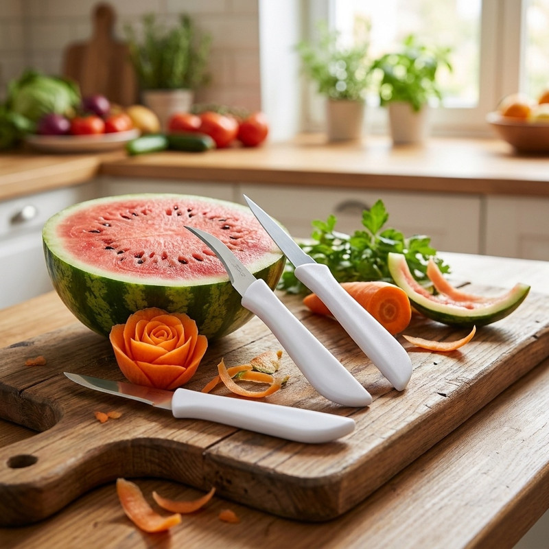 ست چاقو مدل میوه آرایی و حکاکی مجموعه 4 عددی