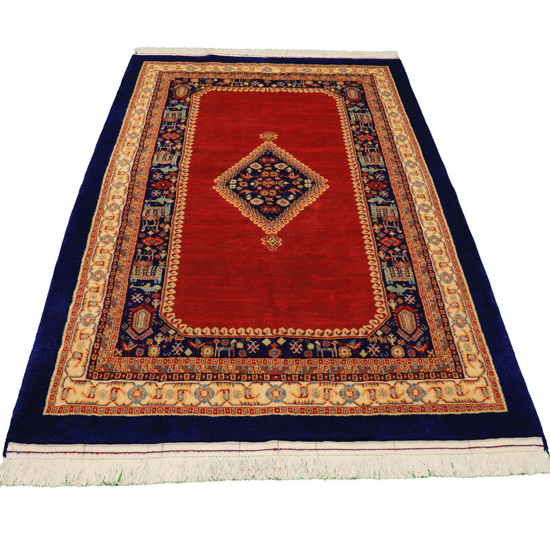 فرش دستباف سه و نیم متری طرح کف ساده قشقایی کد 40404111