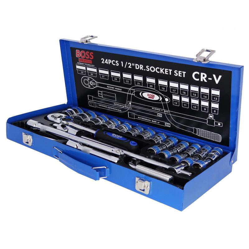 جعبه بکس فلزی باس مدل BS_123T160_24 مجموعه 24 عددی