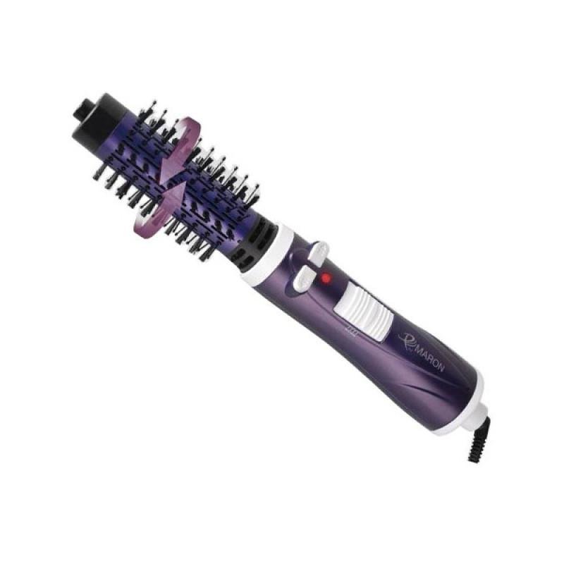 سشوار برس‌دار چرخشی 1000 وات پرومارون مدل RL-8814، موتور DC، وزن 480 گرم، المنت فلز، با قابلیت باد سرد، فناوری تولید یون، سیم گردان