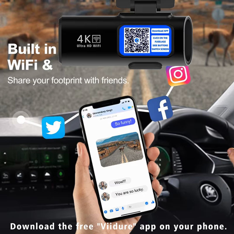 دوربین فیلمبرداری ثبت وقایع خودرو مدل OK309-4K-WiFi